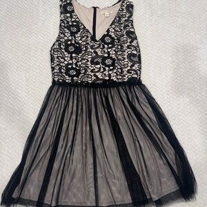 Elegant Black Lace & Tulle Dress